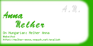 anna melher business card